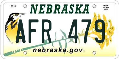 NE license plate AFR479