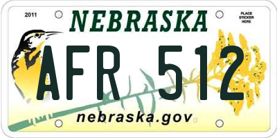 NE license plate AFR512