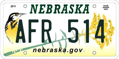 NE license plate AFR514