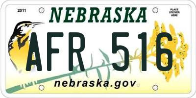 NE license plate AFR516