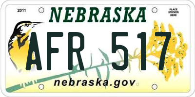 NE license plate AFR517