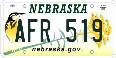 NE license plate AFR519