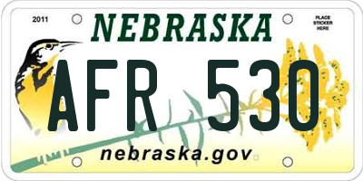 NE license plate AFR530