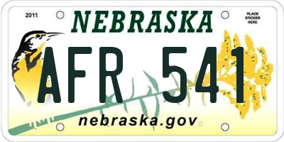 NE license plate AFR541