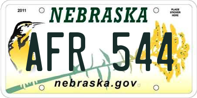 NE license plate AFR544