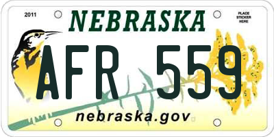 NE license plate AFR559