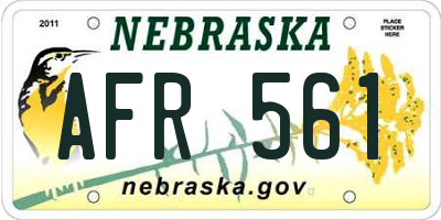 NE license plate AFR561