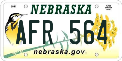 NE license plate AFR564