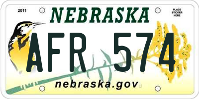 NE license plate AFR574