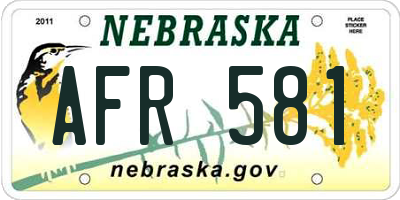 NE license plate AFR581