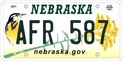 NE license plate AFR587