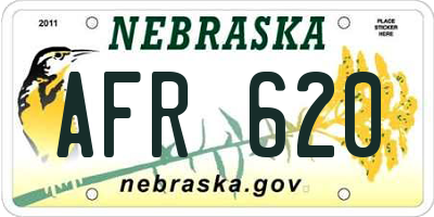 NE license plate AFR620