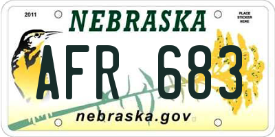 NE license plate AFR683