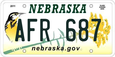 NE license plate AFR687