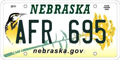 NE license plate AFR695