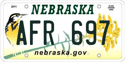 NE license plate AFR697