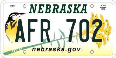 NE license plate AFR702