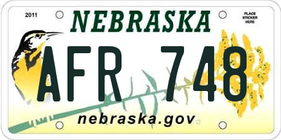 NE license plate AFR748