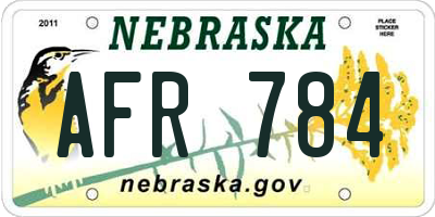 NE license plate AFR784