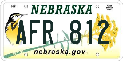 NE license plate AFR812
