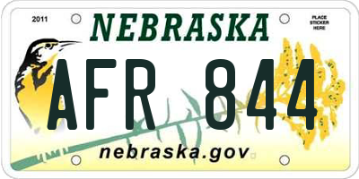 NE license plate AFR844