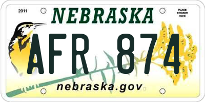 NE license plate AFR874