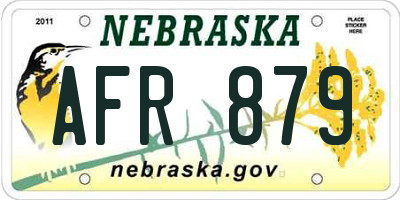 NE license plate AFR879