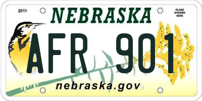 NE license plate AFR901