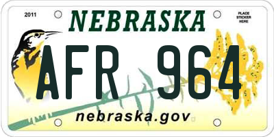 NE license plate AFR964