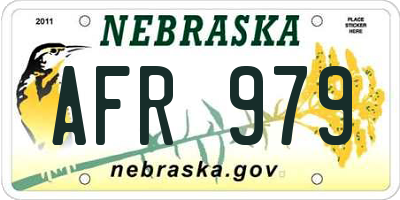 NE license plate AFR979