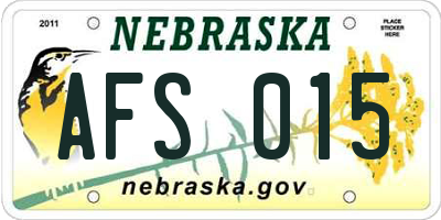 NE license plate AFS015