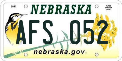 NE license plate AFS052