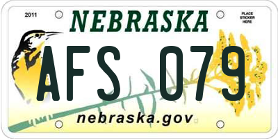 NE license plate AFS079