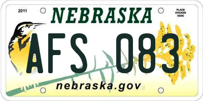 NE license plate AFS083