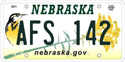 NE license plate AFS142