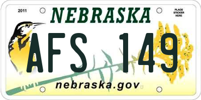 NE license plate AFS149