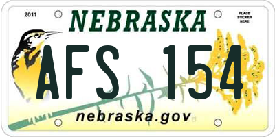 NE license plate AFS154