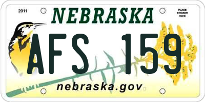 NE license plate AFS159