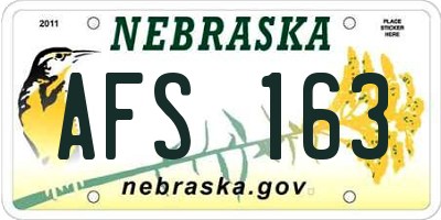 NE license plate AFS163