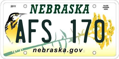 NE license plate AFS170