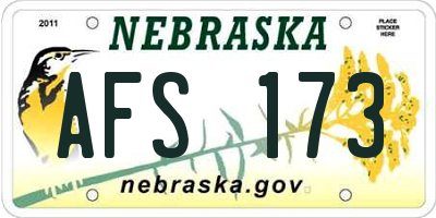 NE license plate AFS173