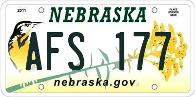 NE license plate AFS177