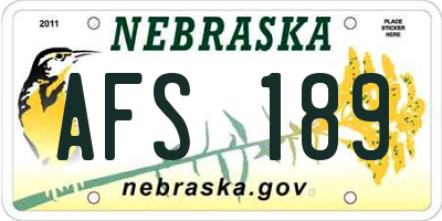 NE license plate AFS189