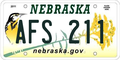 NE license plate AFS211