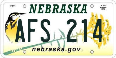 NE license plate AFS214