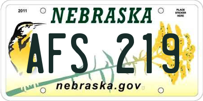 NE license plate AFS219
