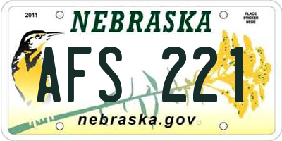 NE license plate AFS221