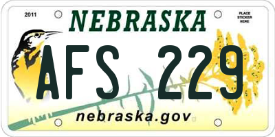NE license plate AFS229