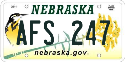 NE license plate AFS247