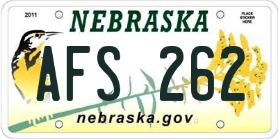 NE license plate AFS262